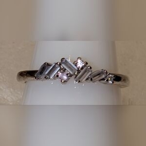 *BP #3149 Lab Ombre Amethyst Rhodium Band Ring 8.75 BRAND NEW